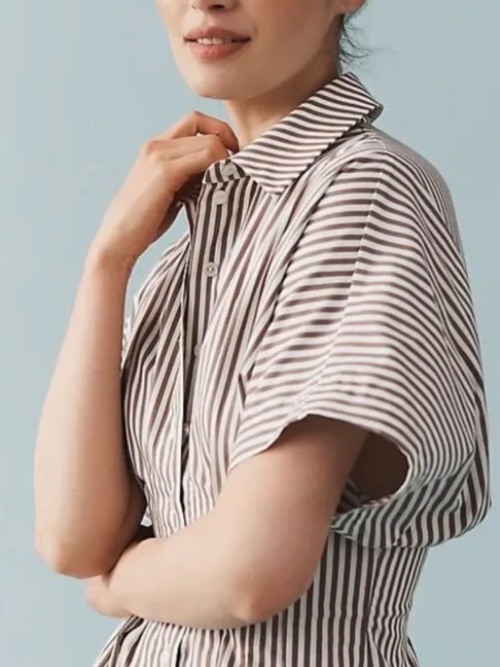 Anthropologie Exquise Tobie Button Front Pleated Shirt Dress XS - Picture 2 of 6